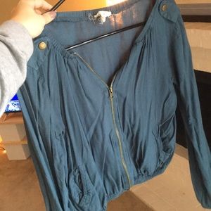 Blue crop jacket